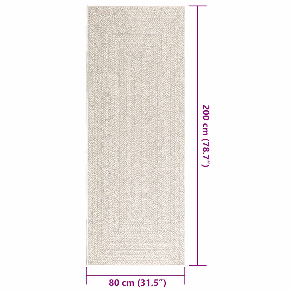 Vloerkleed ZIZUR room binnen en buiten 80x200 cm jute look is nu te koop bij PeponiXL, paradijselijk wonen!