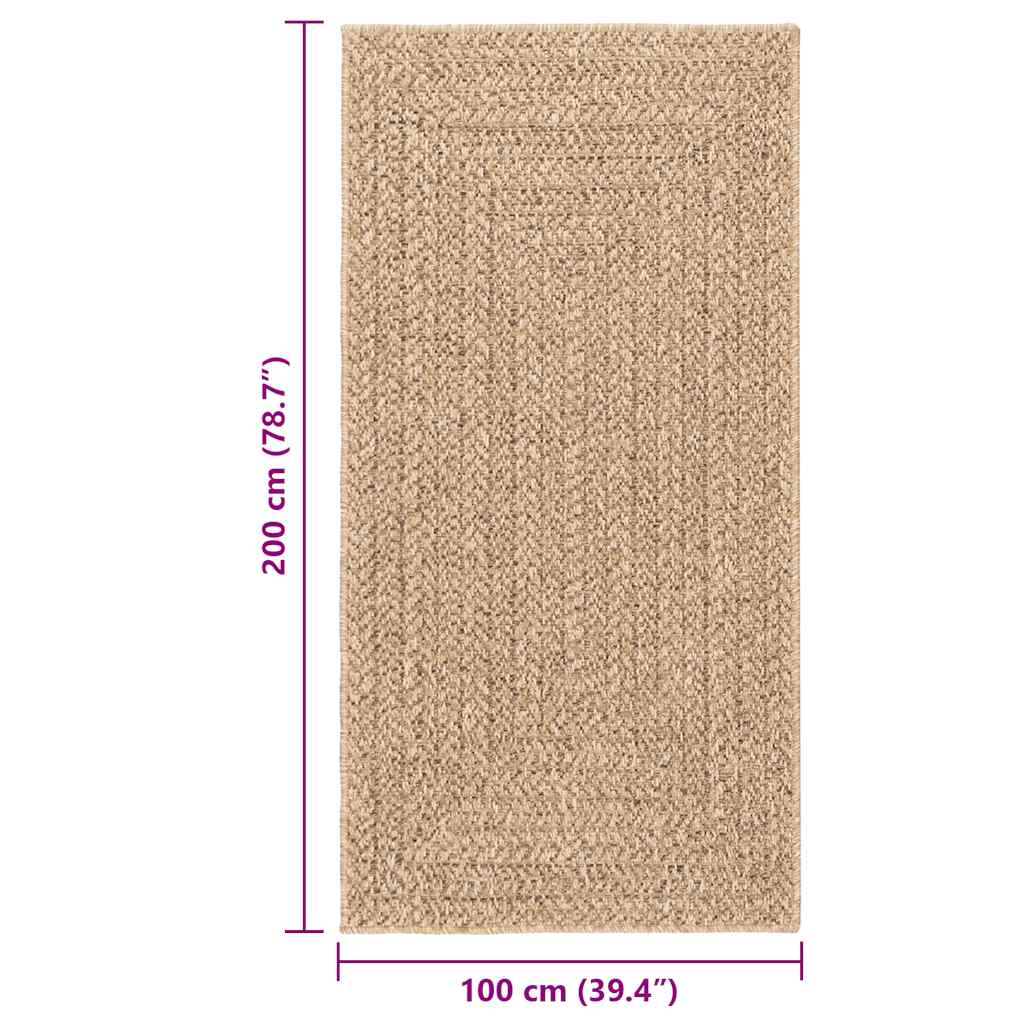 Vloerkleed ZIZUR beige binnen en buiten 80x250 cm jute look is nu te koop bij PeponiXL, paradijselijk wonen!