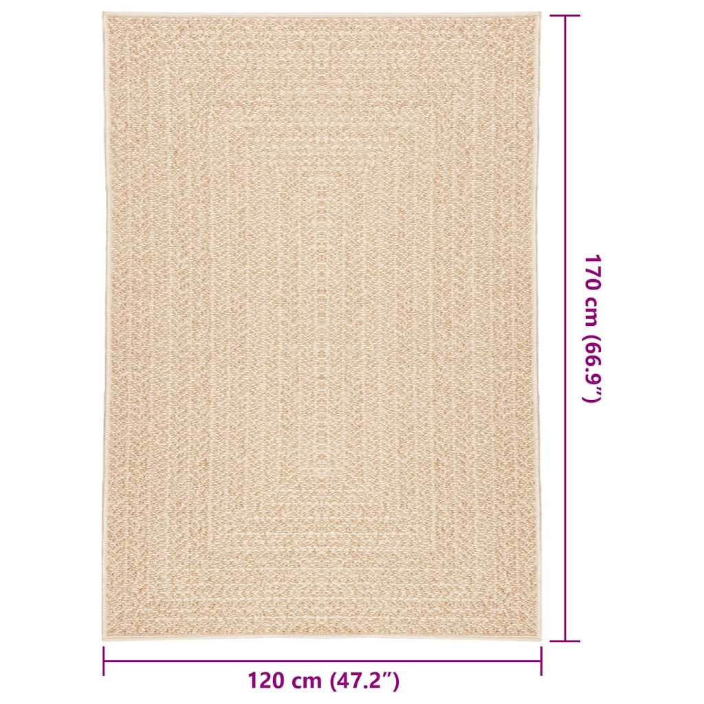 Vloerkleed ZIZUR beige binnen en buiten 120x170 cm jute look is nu te koop bij PeponiXL, paradijselijk wonen!