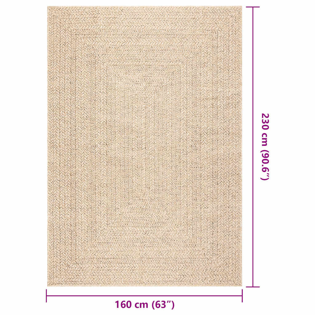 Vloerkleed ZIZUR beige binnen en buiten 160x230 cm jute look is nu te koop bij PeponiXL, paradijselijk wonen!