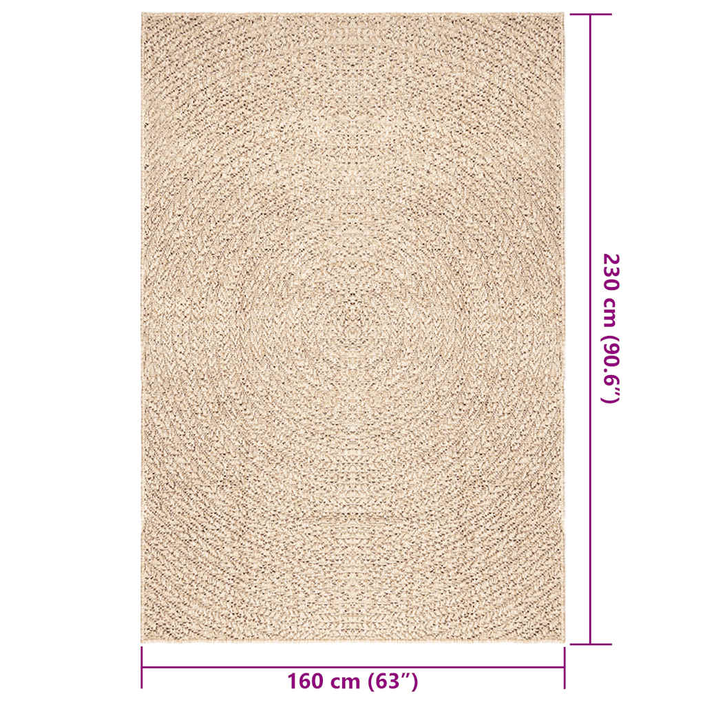 Vloerkleed ZIZUR beige binnen en buiten 160x230 cm jute look is nu te koop bij PeponiXL, paradijselijk wonen!
