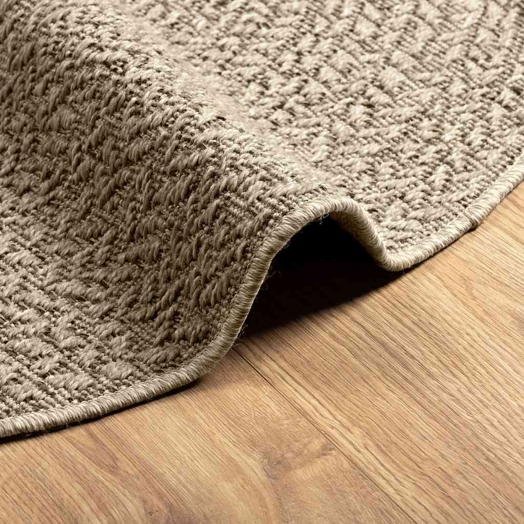 Vloerkleed ZIZUR beige binnen en buiten Ø 90 cm jute look is nu te koop bij PeponiXL, paradijselijk wonen!