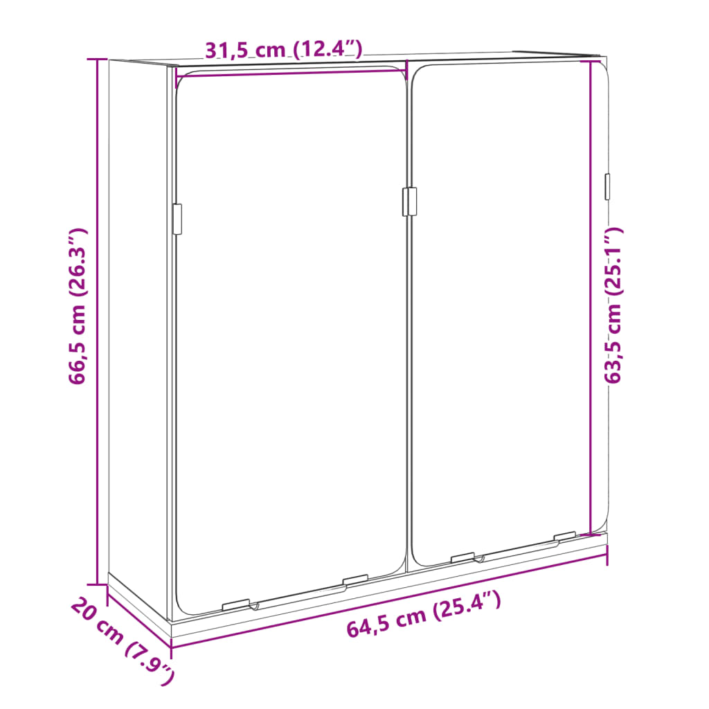 Badkamerspiegelkast 64,5x20x66,5 cm bewerkt hout sonoma eiken is nu te koop bij PeponiXL, paradijselijk wonen!