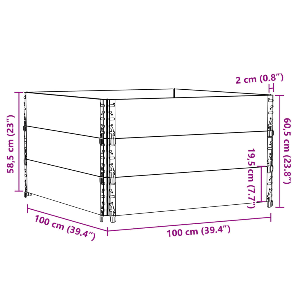 Palletopzetranden 3 st 100x100 cm massief grenenhout is nu te koop bij PeponiXL, paradijselijk wonen!