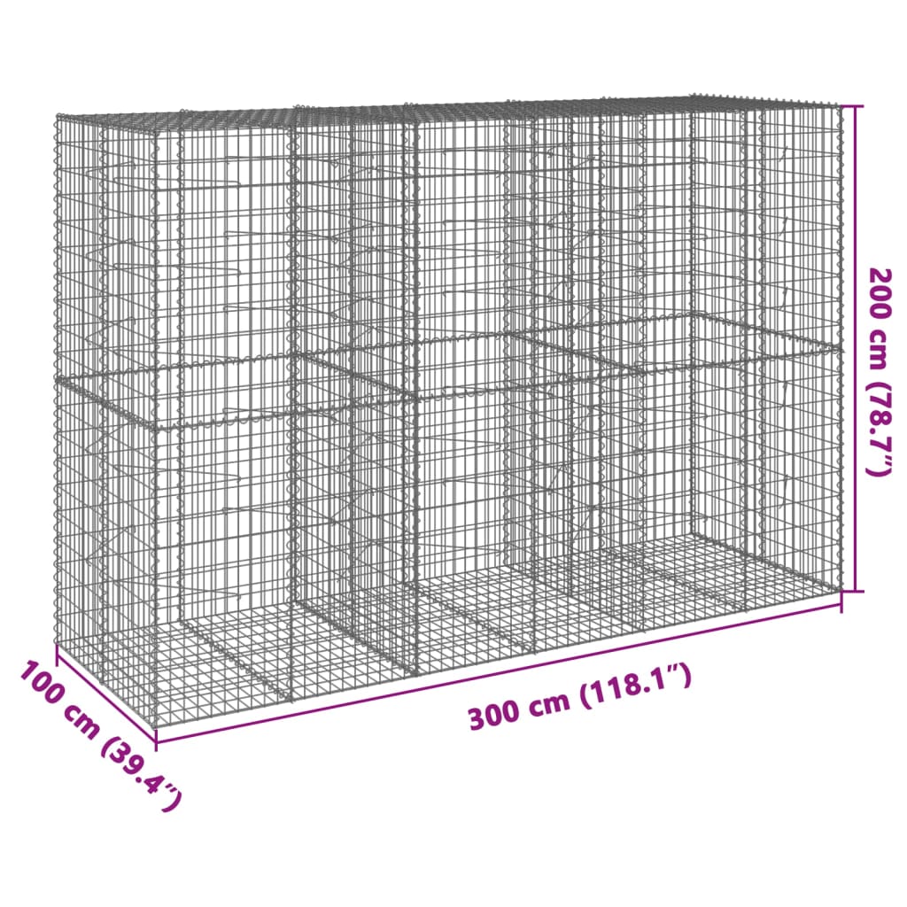 Schanskorf 300x100x200 cm gegalvaniseerd ijzer zilverkleurig is nu te koop bij PeponiXL, paradijselijk wonen!