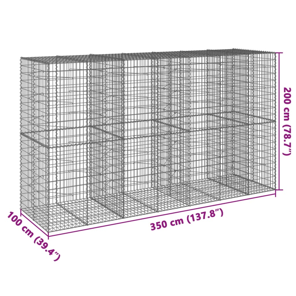 Schanskorf 350x100x200 cm gegalvaniseerd ijzer zilverkleurig is nu te koop bij PeponiXL, paradijselijk wonen!