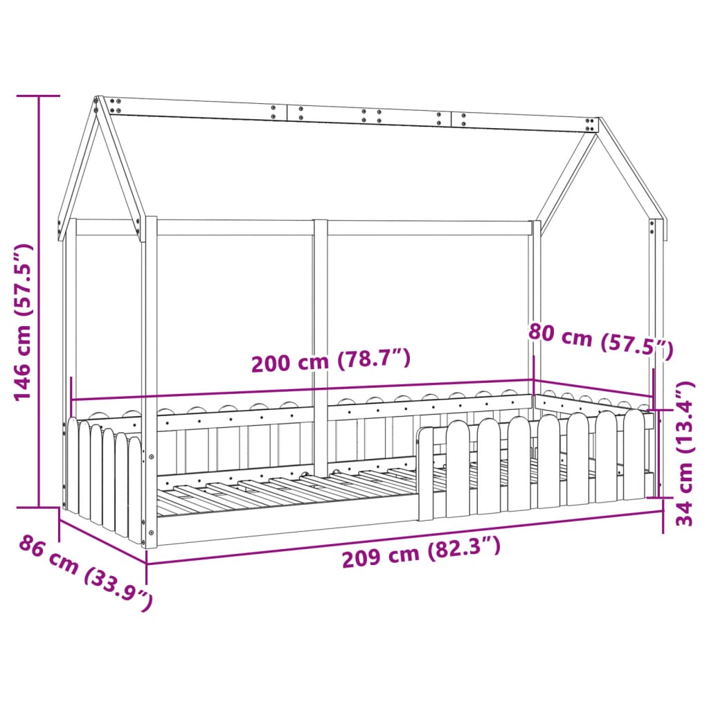 Bedhuis wit massief grenenhout 80x200 cm is nu te koop bij PeponiXL, paradijselijk wonen!