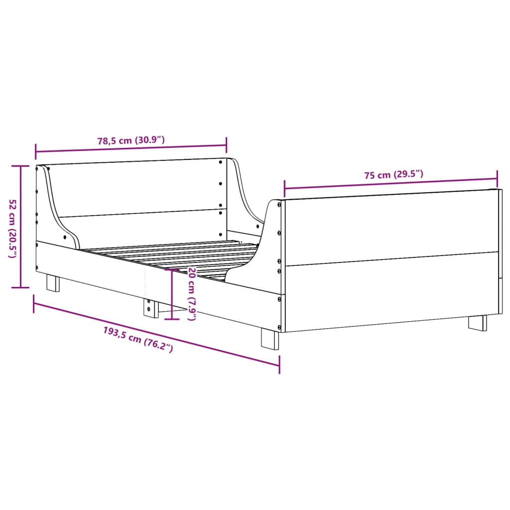 Bedframe zonder matras massief grenenhout wit 75x190 cm is nu te koop bij PeponiXL, paradijselijk wonen!