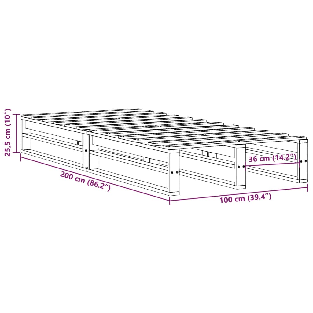Bedframe zonder matras massief grenenhout wit 140x200 cm is nu te koop bij PeponiXL, paradijselijk wonen!