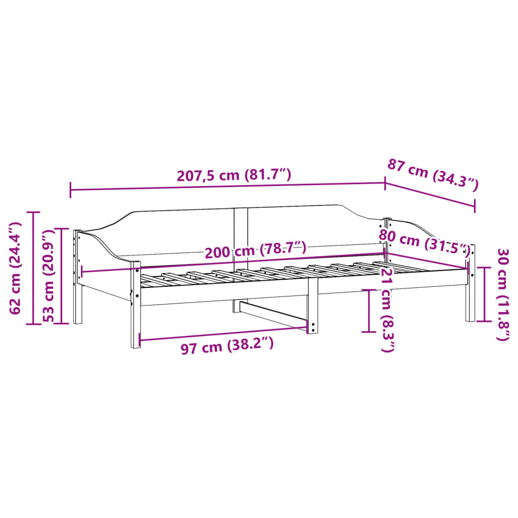 Bedframe zonder matras massief grenenhout 80x200 cm is nu te koop bij PeponiXL, paradijselijk wonen!