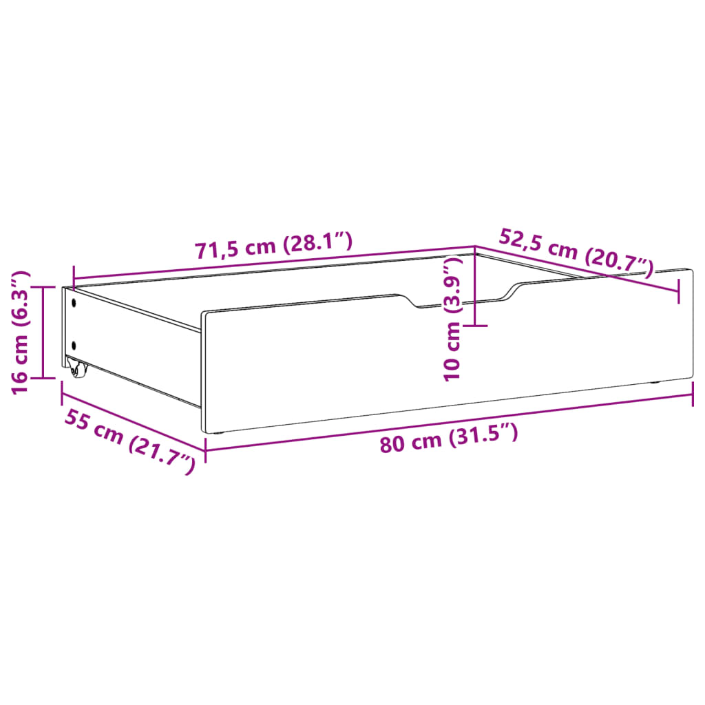 Bedlades 2 st 80x55x17 massief grenenhout wasbruin is nu te koop bij PeponiXL, paradijselijk wonen!