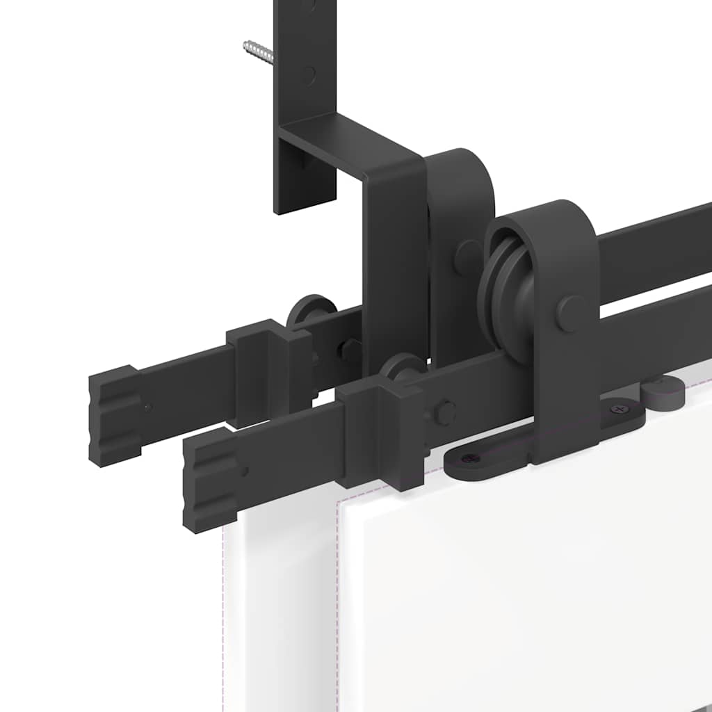 Doos met onderdelen voor schuifdeur 213,5 cm staal zwart is nu te koop bij PeponiXL, paradijselijk wonen!