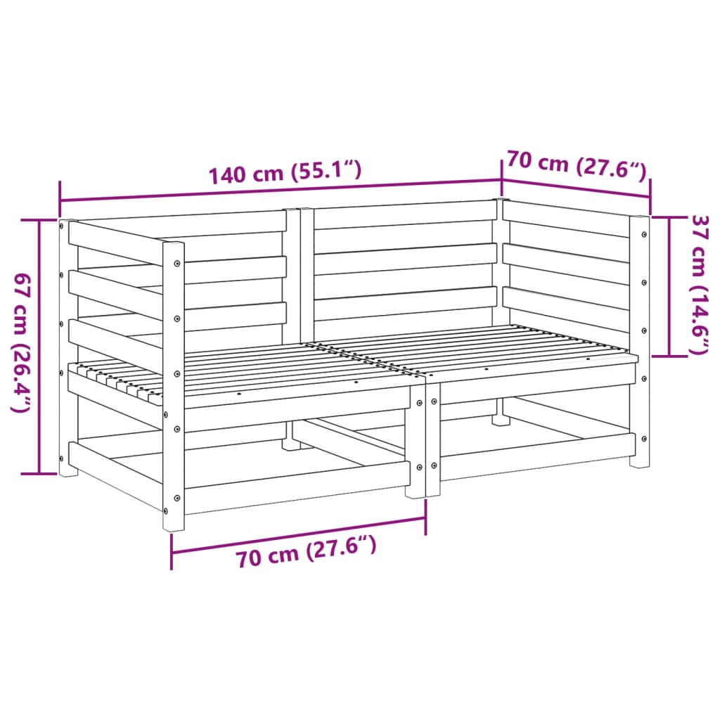 2-delige Loungeset massief grenenhout is nu te koop bij PeponiXL, paradijselijk wonen!