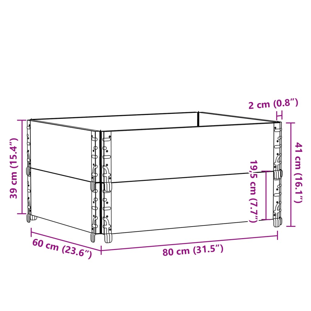 Palletopzetranden 2 st 80x60 cm massief grenenhout bruin is nu te koop bij PeponiXL, paradijselijk wonen!