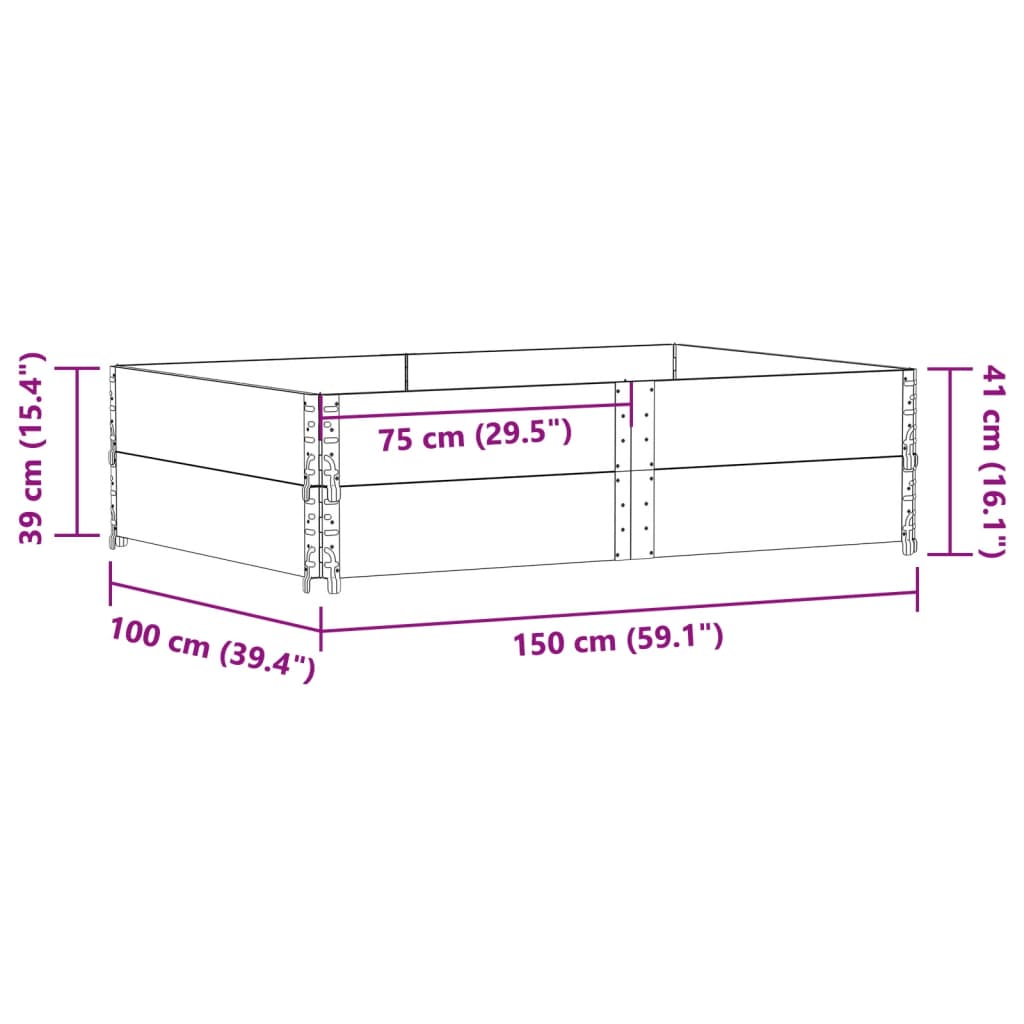 Palletopzetranden 2 st 150x100 cm massief grenenhout bruin is nu te koop bij PeponiXL, paradijselijk wonen!