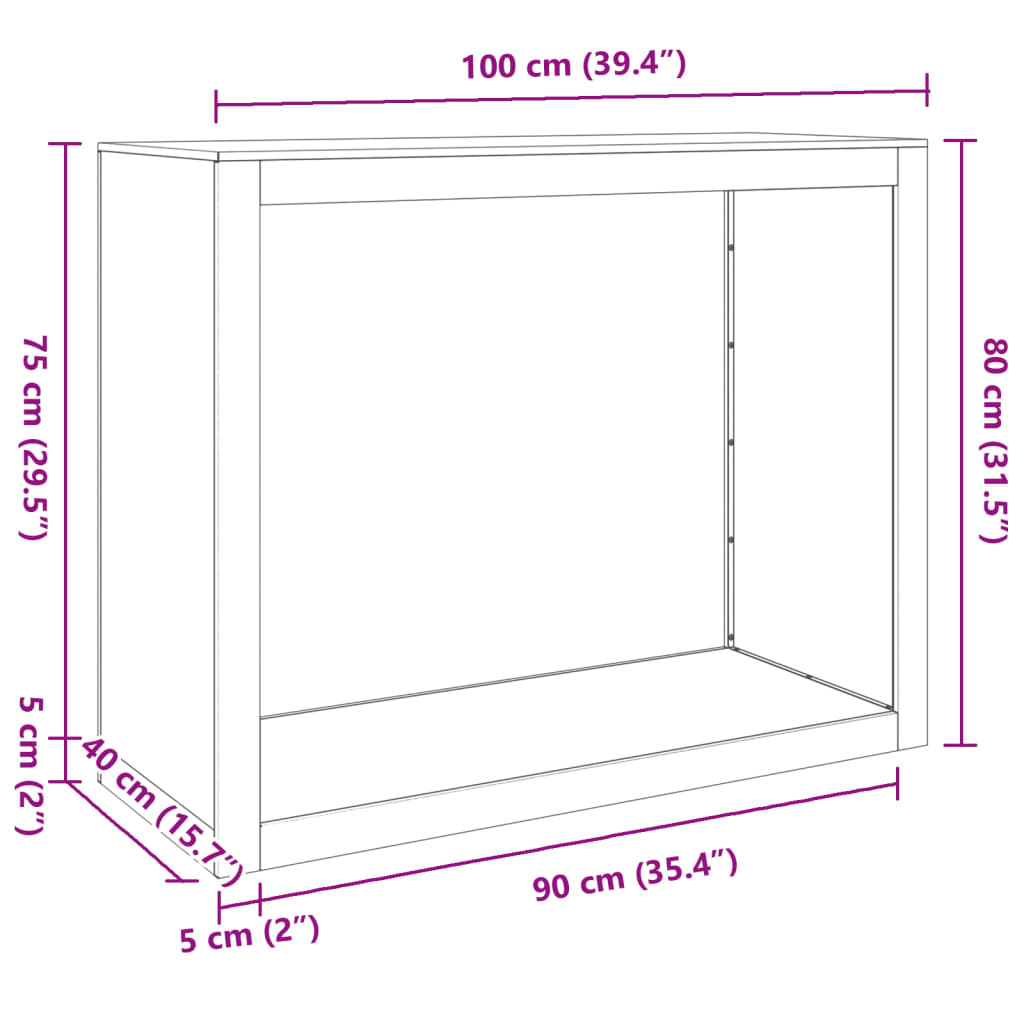 Haardhoutrek 100x40x80 cm staal wit is nu te koop bij PeponiXL, paradijselijk wonen!