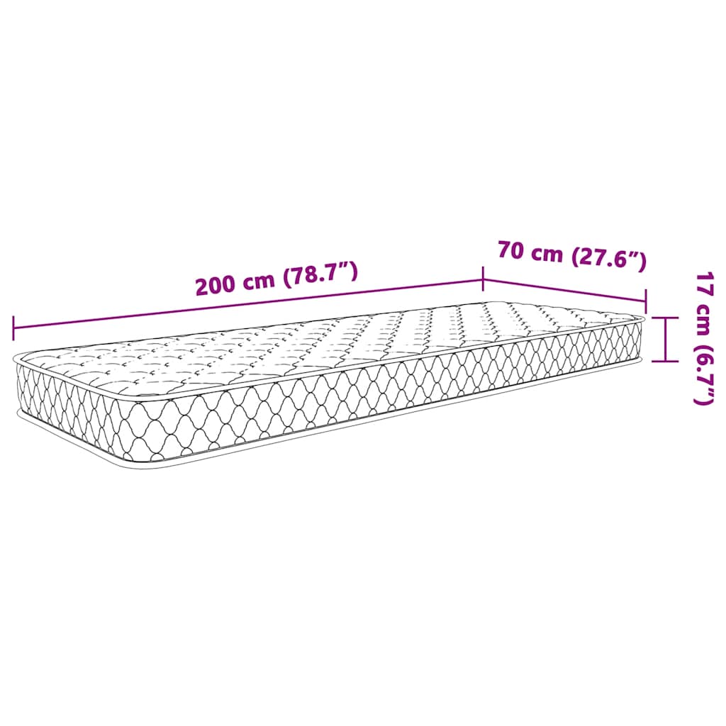 Traagschuimmatras 70x200x17 cm Zacht wit is nu te koop bij PeponiXL, paradijselijk wonen!