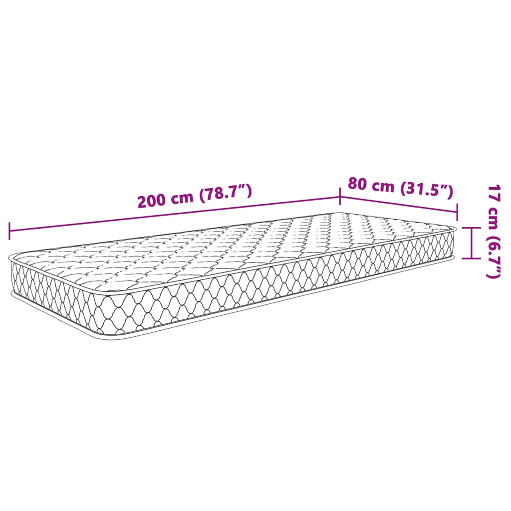Traagschuimmatras 80x200x17 cm Zacht wit is nu te koop bij PeponiXL, paradijselijk wonen!