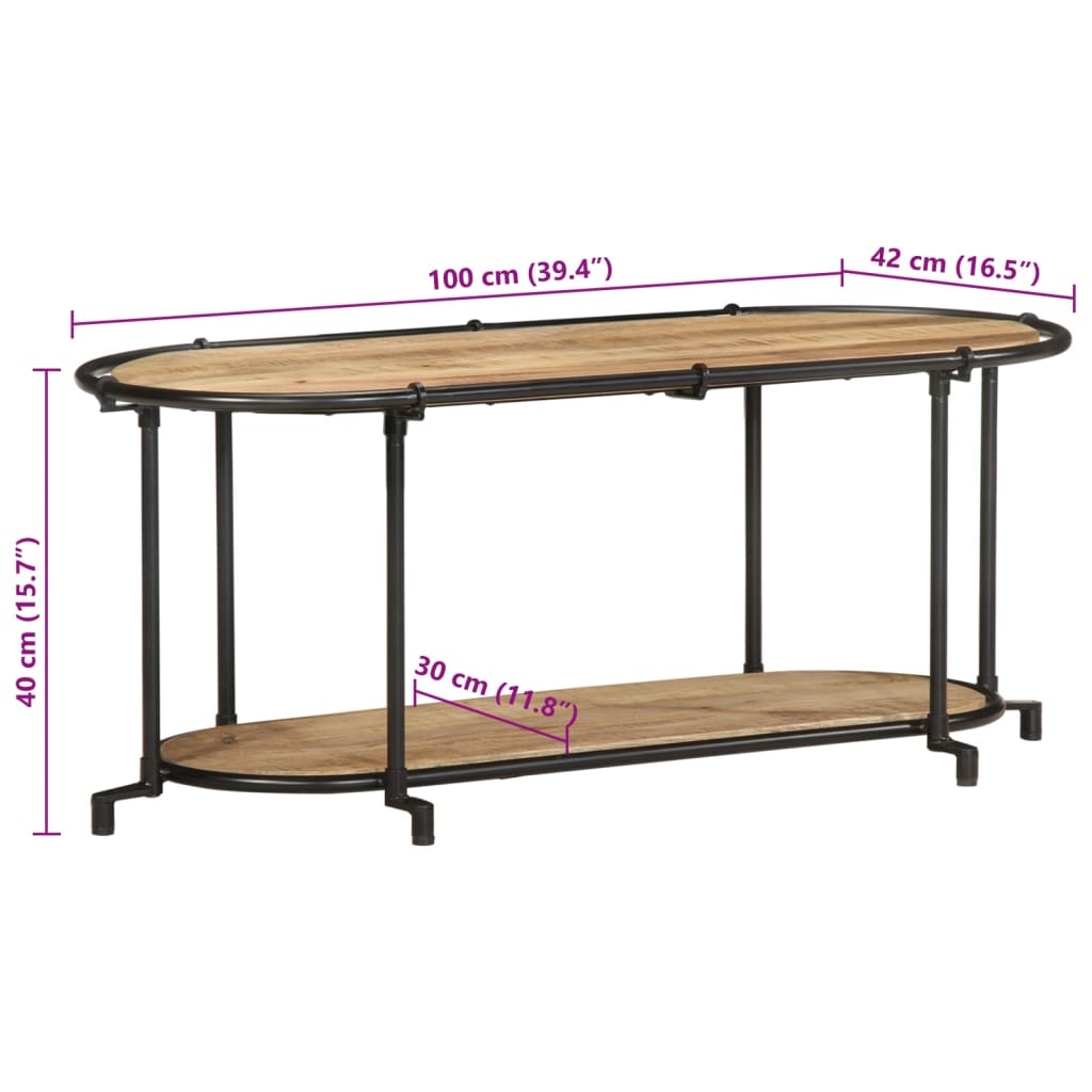Tv-meubel 100x42x40 cm massief ruw mangohout is nu te koop bij PeponiXL, paradijselijk wonen!