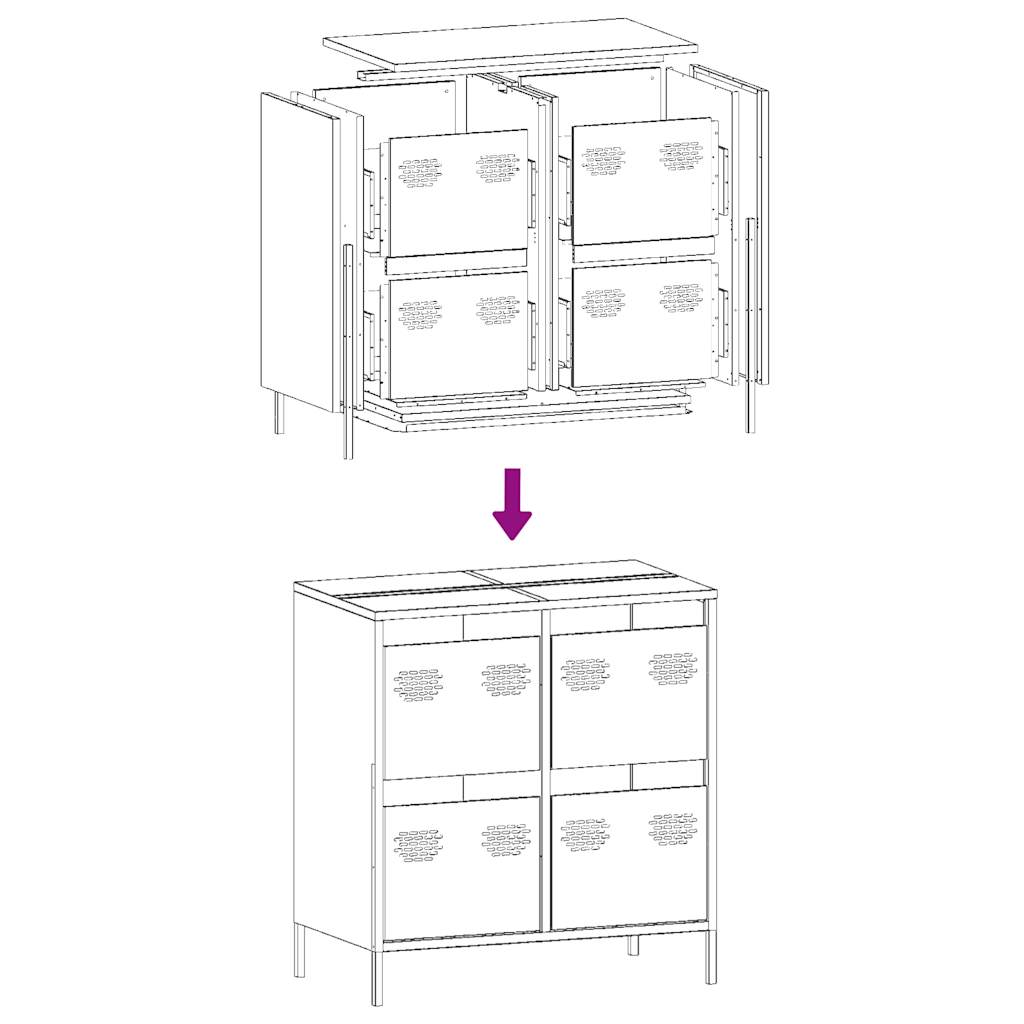 Dressoir 68x39x73,5 cm koudgewalst staal wit is nu te koop bij PeponiXL, paradijselijk wonen!