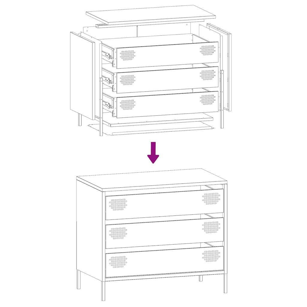 Dressoir 68x39x58,5 cm koudgewalst staal wit is nu te koop bij PeponiXL, paradijselijk wonen!