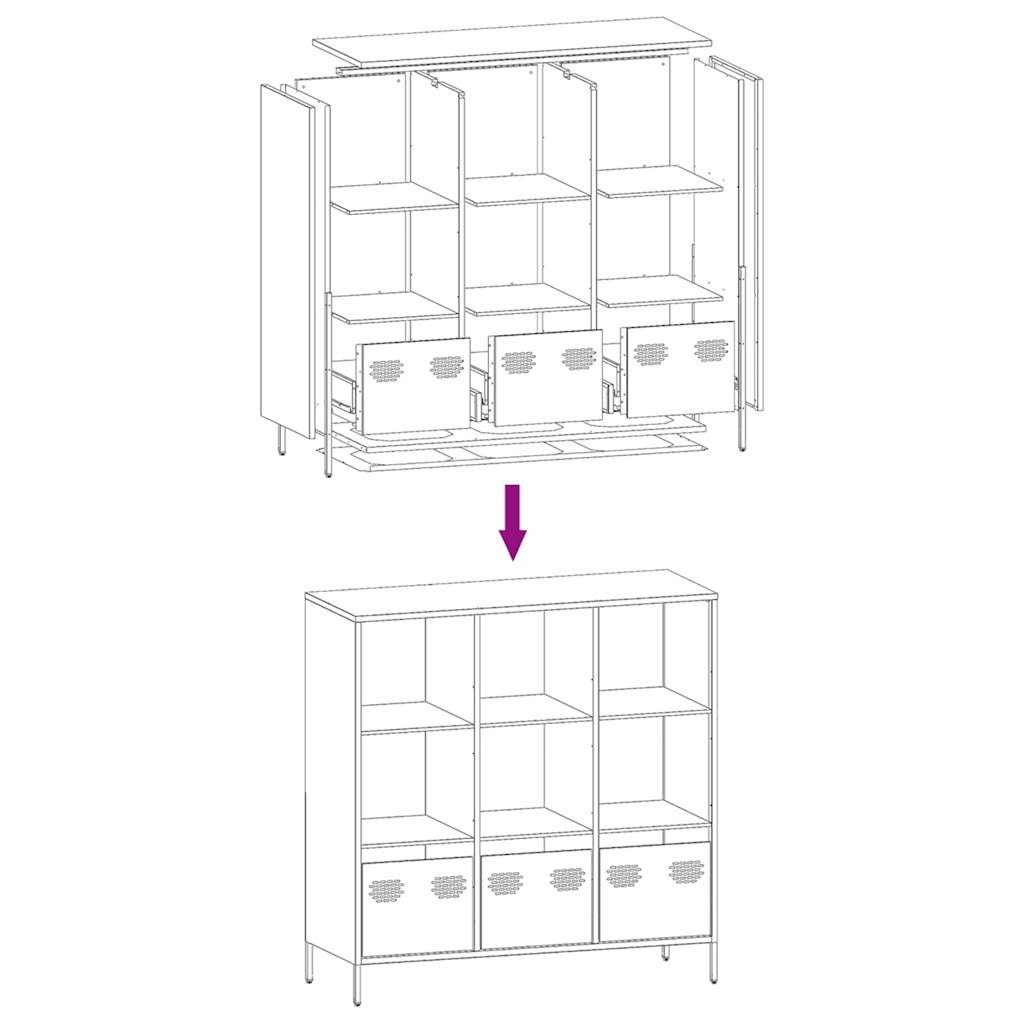 Hoge kast 101,5x39x103,5 cm staal wit is nu te koop bij PeponiXL, paradijselijk wonen!