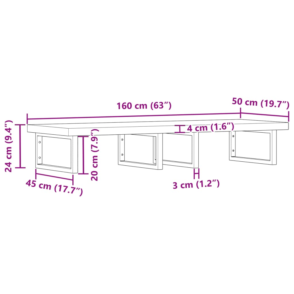 Badkamer wandschap staal en massief acaciahout is nu te koop bij PeponiXL, paradijselijk wonen!