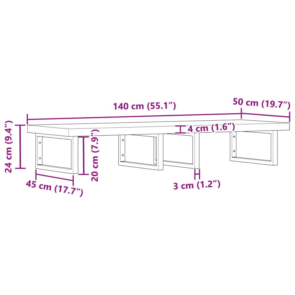 Badkamer wandschap staal en massief acaciahout is nu te koop bij PeponiXL, paradijselijk wonen!