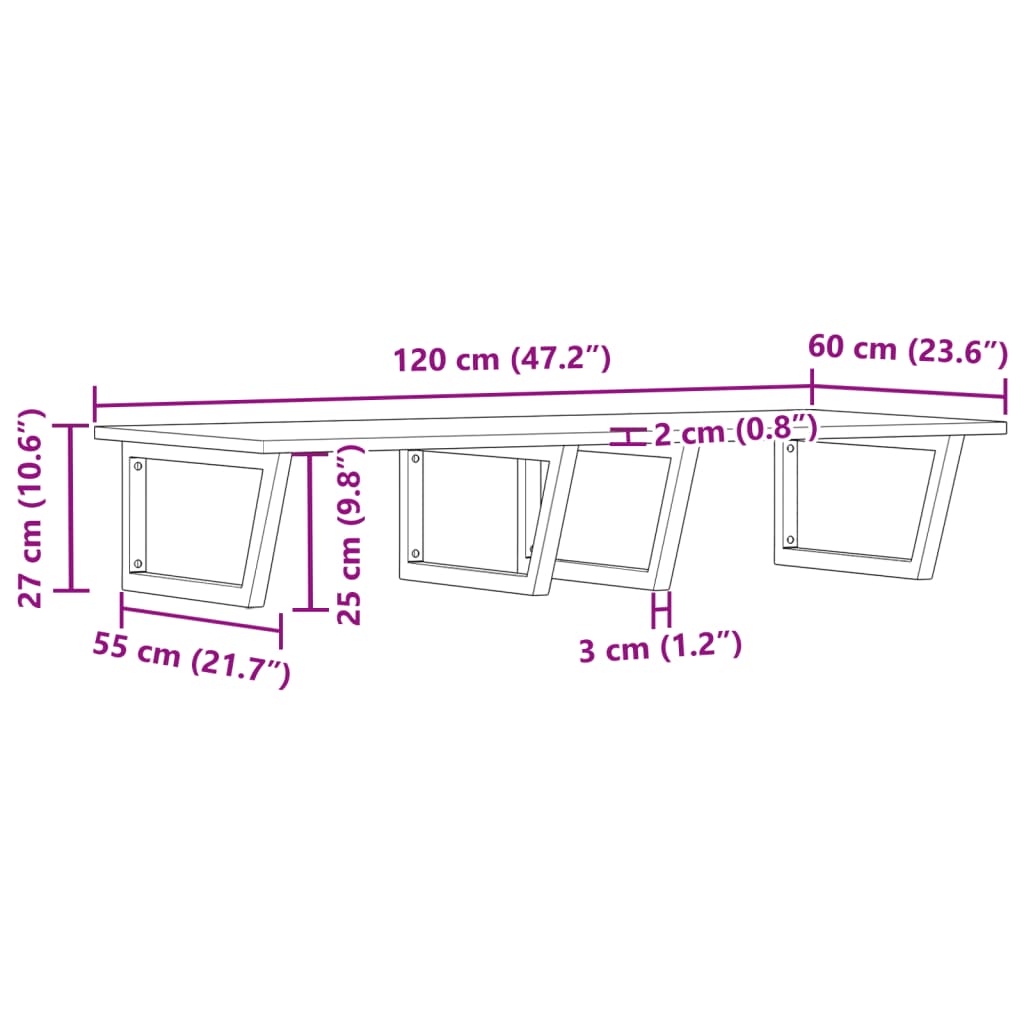 Badkamer wandschap staal en massief acaciahout is nu te koop bij PeponiXL, paradijselijk wonen!