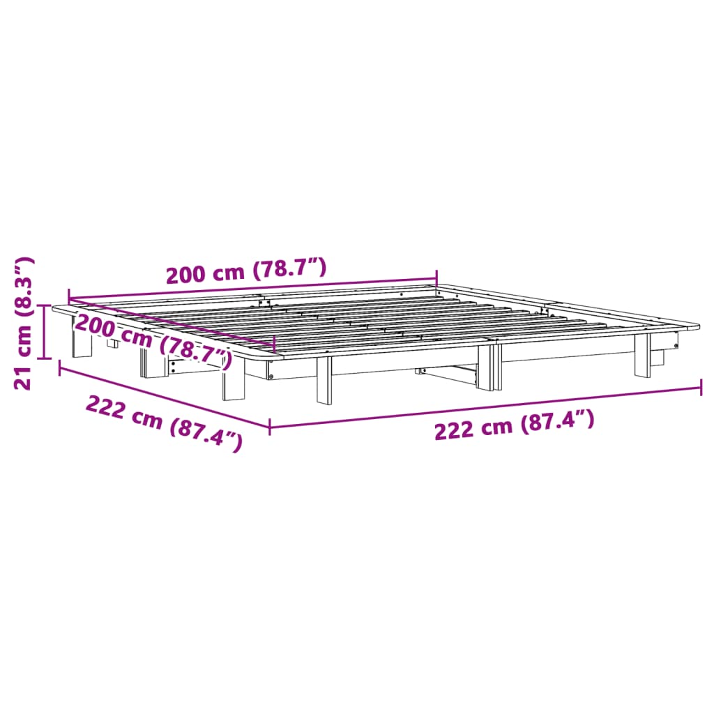 Bedframe zonder matras massief grenenhout wit 200x200 cm is nu te koop bij PeponiXL, paradijselijk wonen!