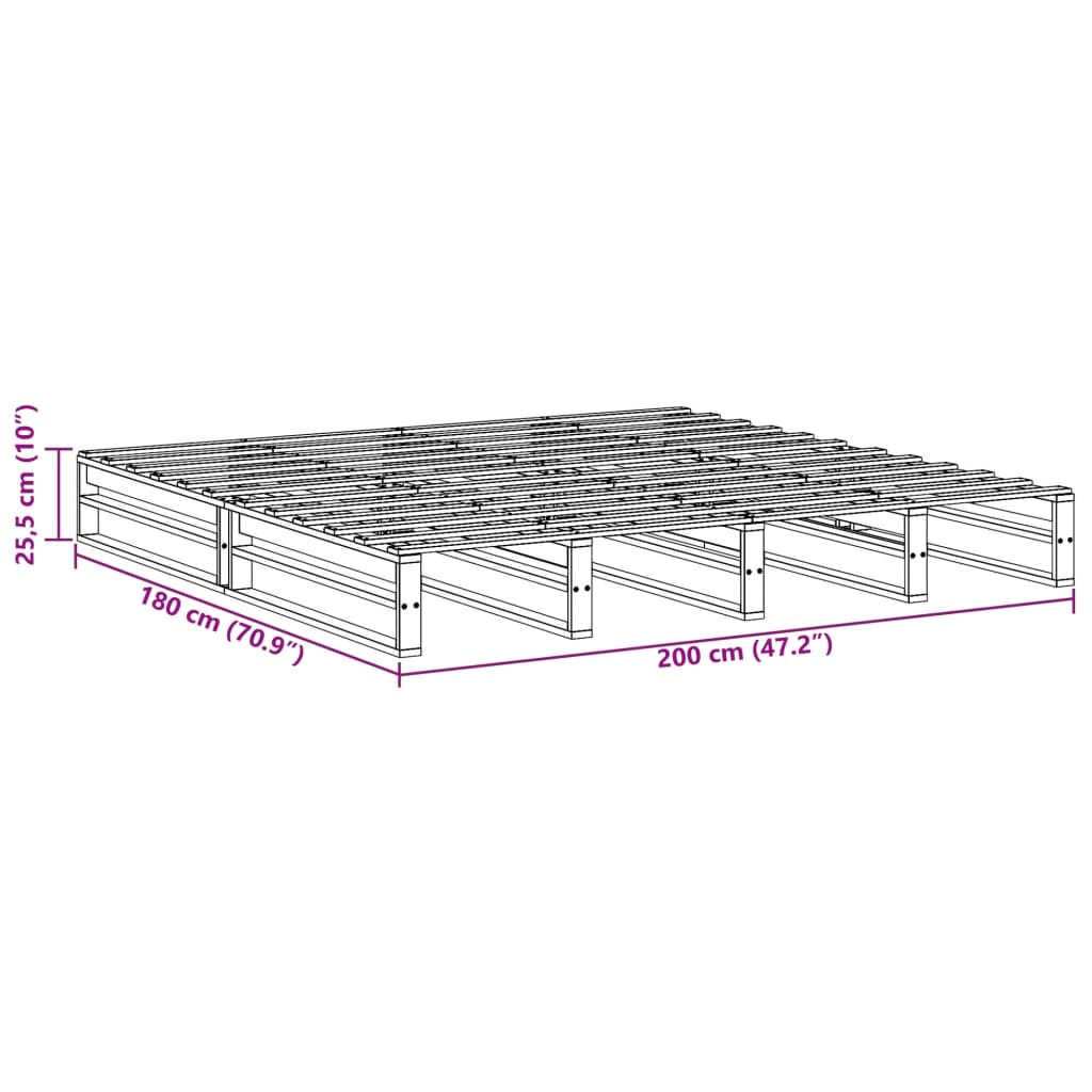 Bedframe zonder matras massief grenenhout wasbruin 180x200 cm is nu te koop bij PeponiXL, paradijselijk wonen!