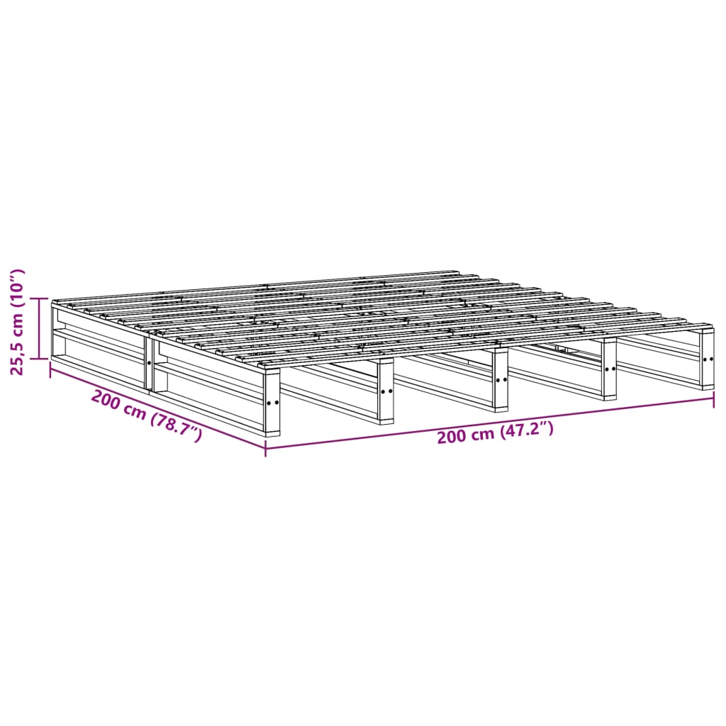 Bedframe zonder matras massief grenenhout wit 200x200 cm is nu te koop bij PeponiXL, paradijselijk wonen!