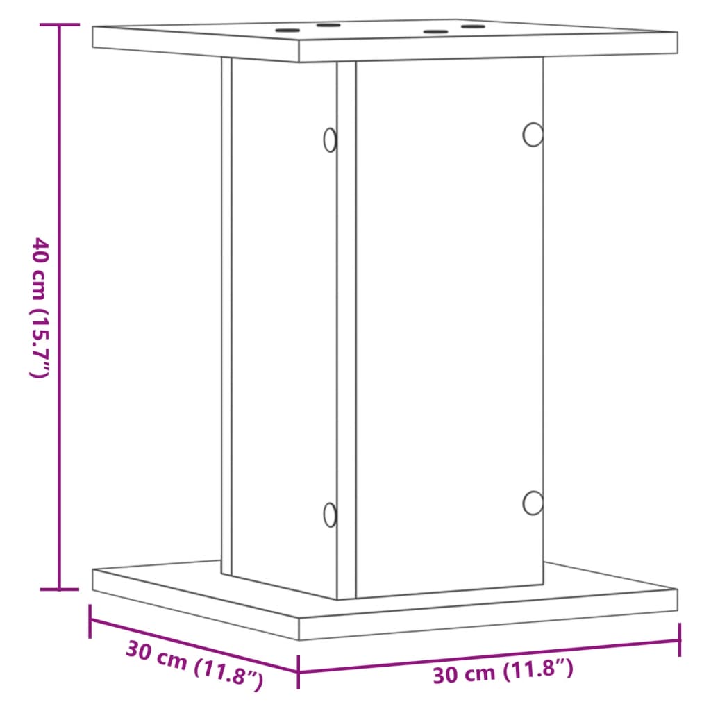 Speakerstandaards 2 st 30x30x40 cm bewerkt hout grijs sonoma is nu te koop bij PeponiXL, paradijselijk wonen!