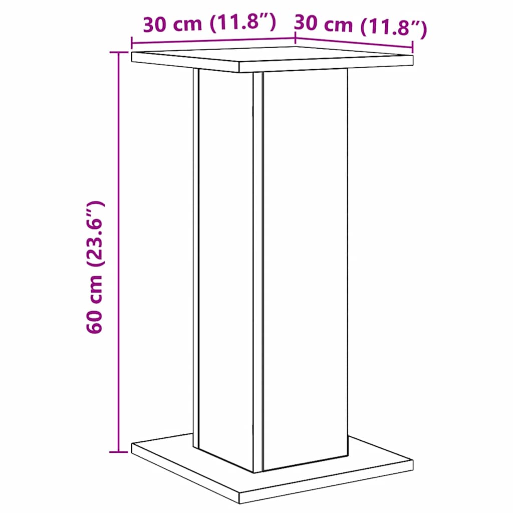 Speakerstandaards 2 st 30x30x60 cm hout artisanaal eikenkleurig is nu te koop bij PeponiXL, paradijselijk wonen!