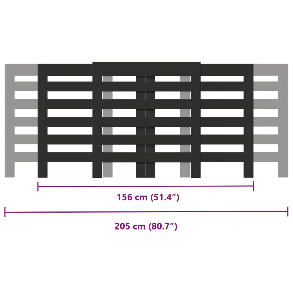 Radiatorombouw 205x21,5x83,5 cm bewerkt hout zwart is nu te koop bij PeponiXL, paradijselijk wonen!