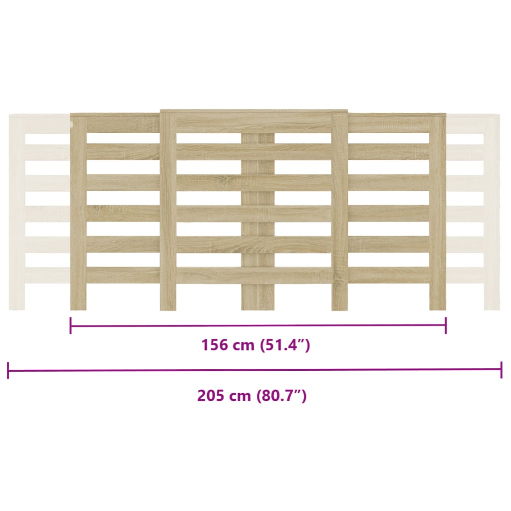 Radiatorombouw 205x21,5x83,5 cm bewerkt hout sonoma eikenkleur is nu te koop bij PeponiXL, paradijselijk wonen!