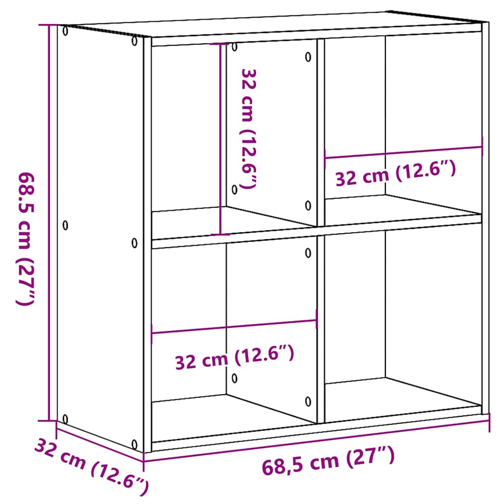 Boekenkast 68,5x32x68,5 cm bewerkt hout zwart is nu te koop bij PeponiXL, paradijselijk wonen!