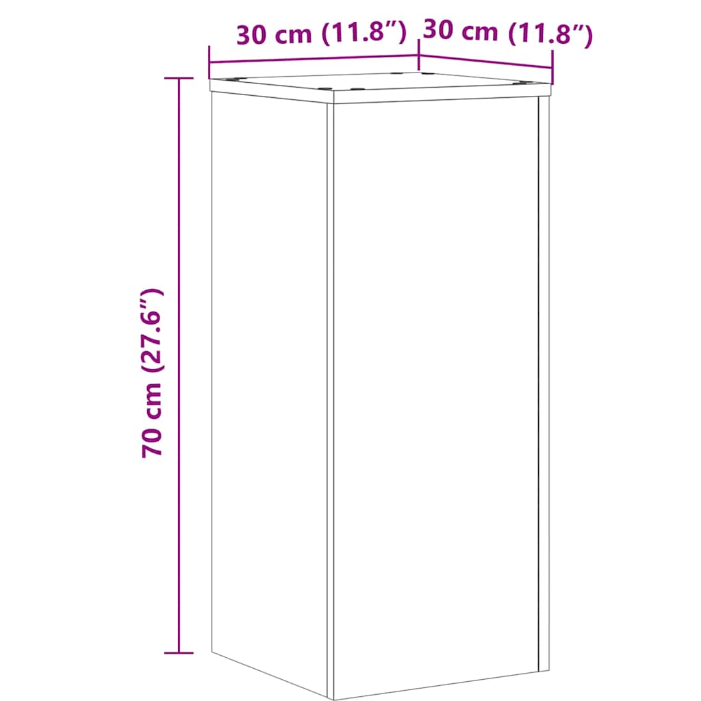 Plantenstandaards 2 st 30x30x70 cm bewerkt hout betongrijs is nu te koop bij PeponiXL, paradijselijk wonen!