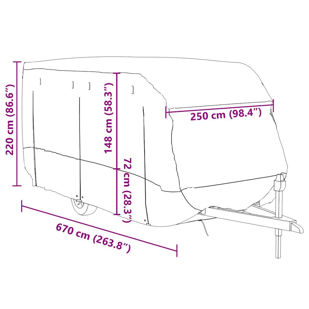 Caravanhoes 670x250x220 cm vliesvlies grijs is nu te koop bij PeponiXL, paradijselijk wonen!