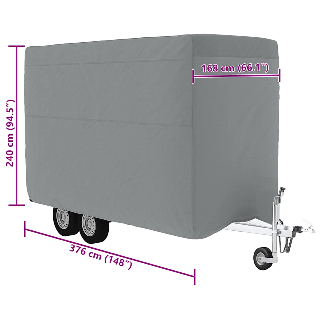 Paardentrailerhoes 376x168x240 cm vliesvlies grijs is nu te koop bij PeponiXL, paradijselijk wonen!