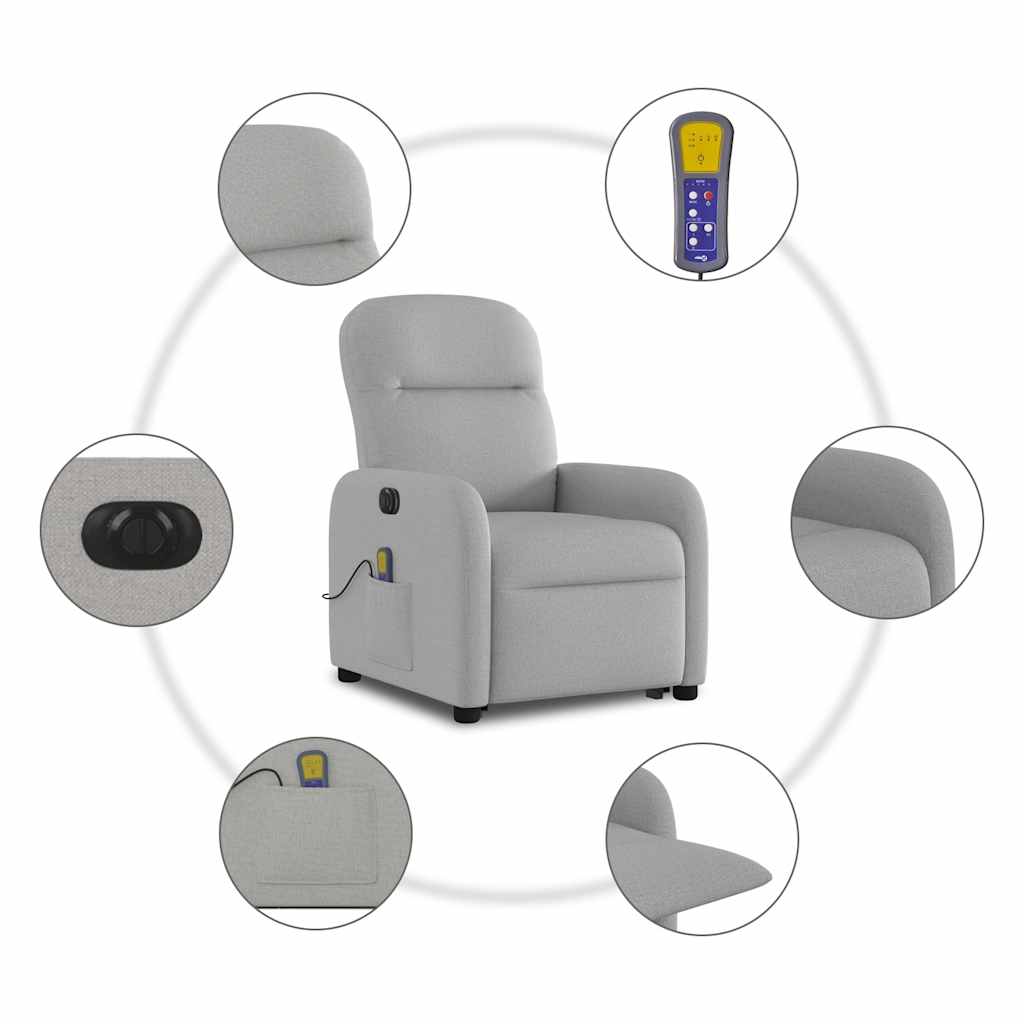 Sta-op-massagestoel elektrisch verstelbaar stof wolk grijs is nu te koop bij PeponiXL, paradijselijk wonen!