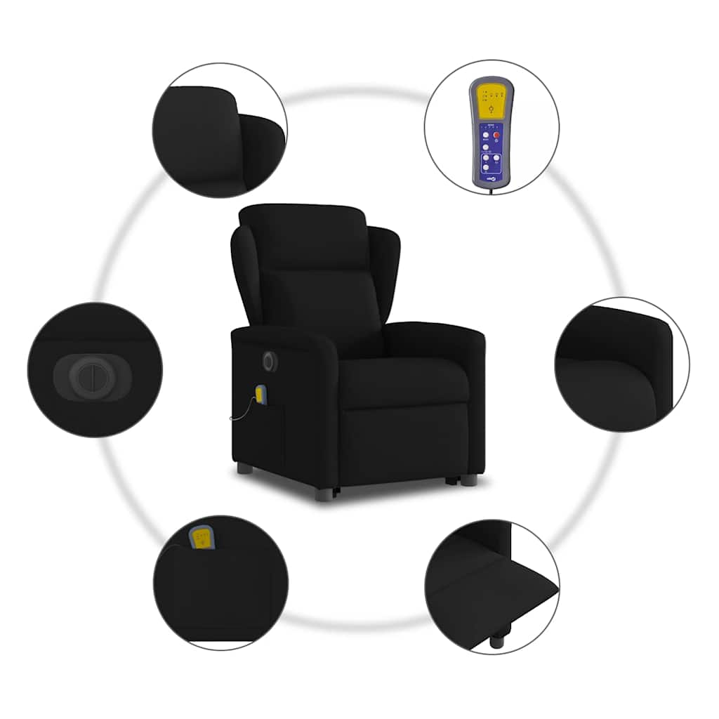 Sta-op-massagestoel elektrisch verstelbaar stof zwart is nu te koop bij PeponiXL, paradijselijk wonen!