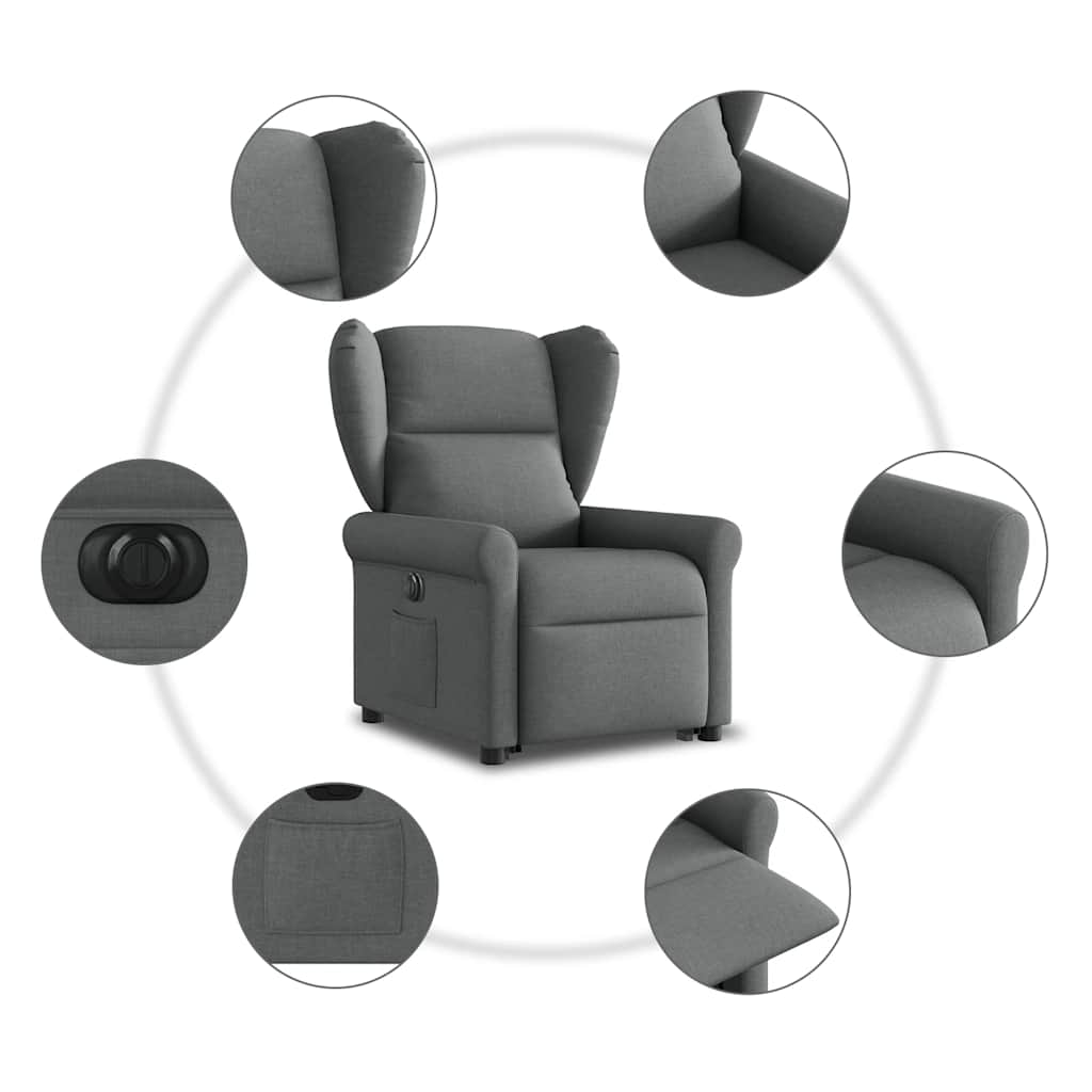 Sta-op-stoel elektrisch verstelbaar stof donkergrijs is nu te koop bij PeponiXL, paradijselijk wonen!