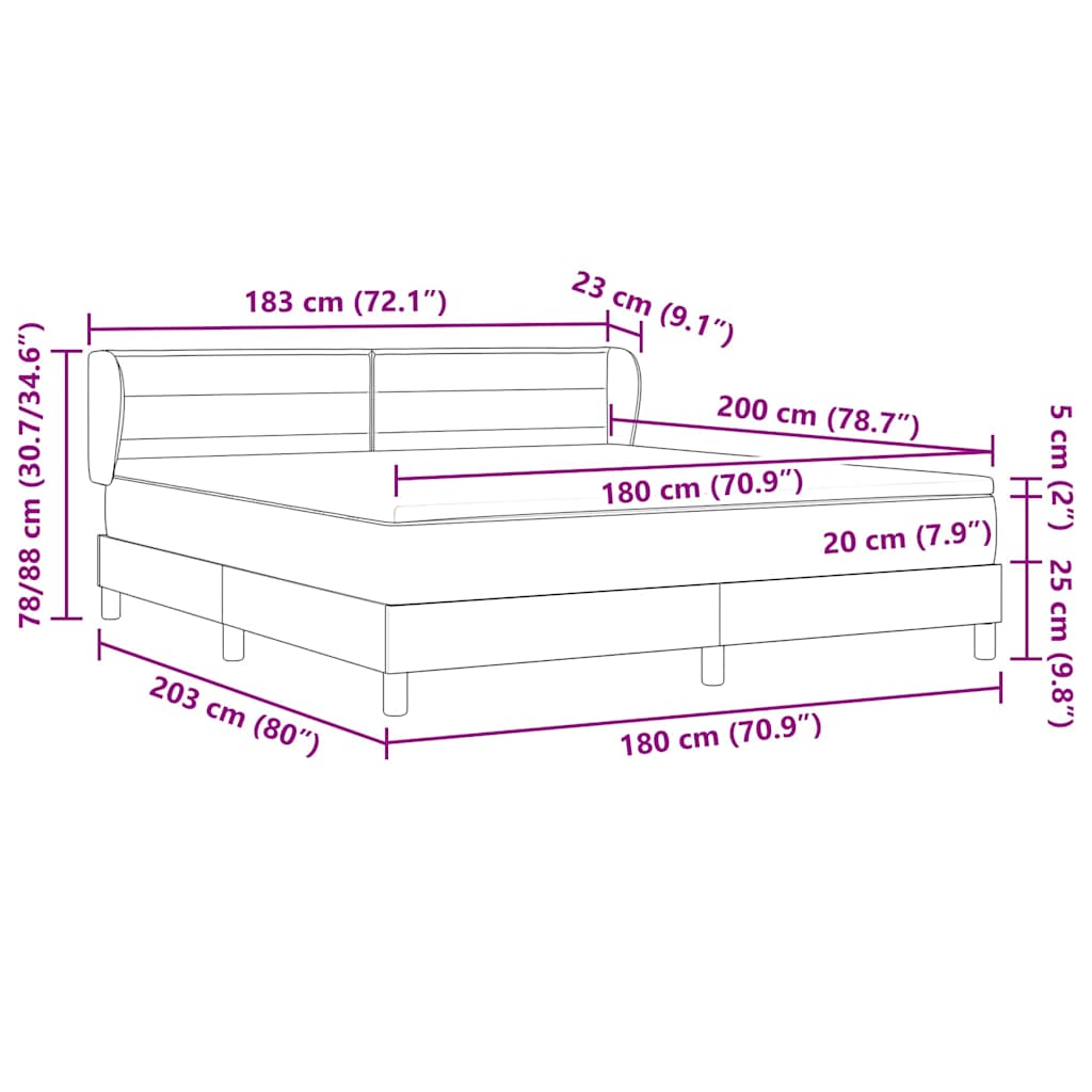Boxspringbed met matras met hoofdeinde Taupe 180 x 200 cm Stof is nu te koop bij PeponiXL, paradijselijk wonen!