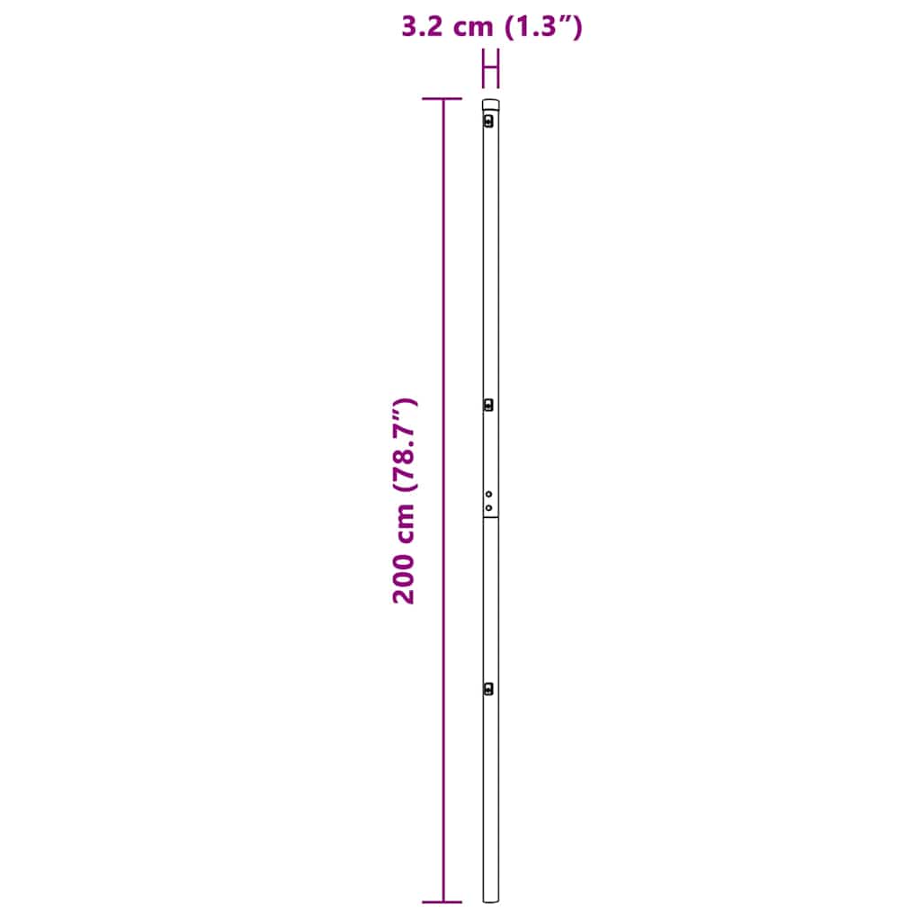 Afrasteringspaal 26 pcs Grijs 3,2 x 3,2 x 200 cm is nu te koop bij PeponiXL, paradijselijk wonen!