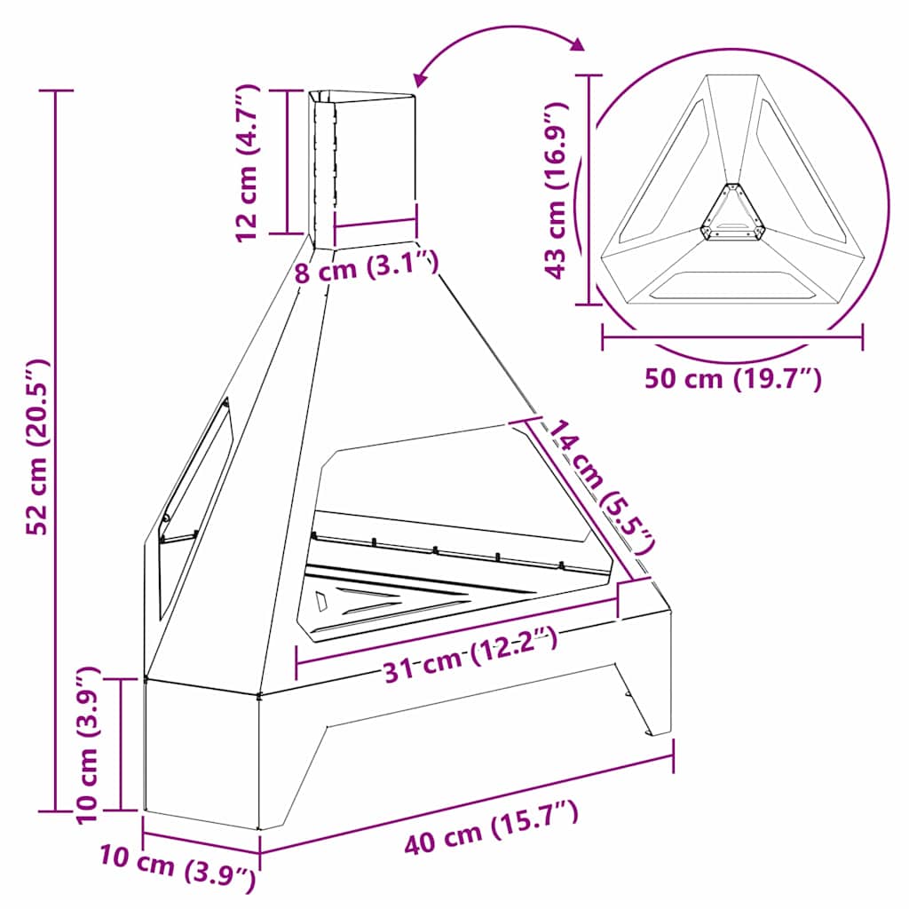 Vuurkorf Zwart 50 x 43 x 52 cm Staal is nu te koop bij PeponiXL, paradijselijk wonen!