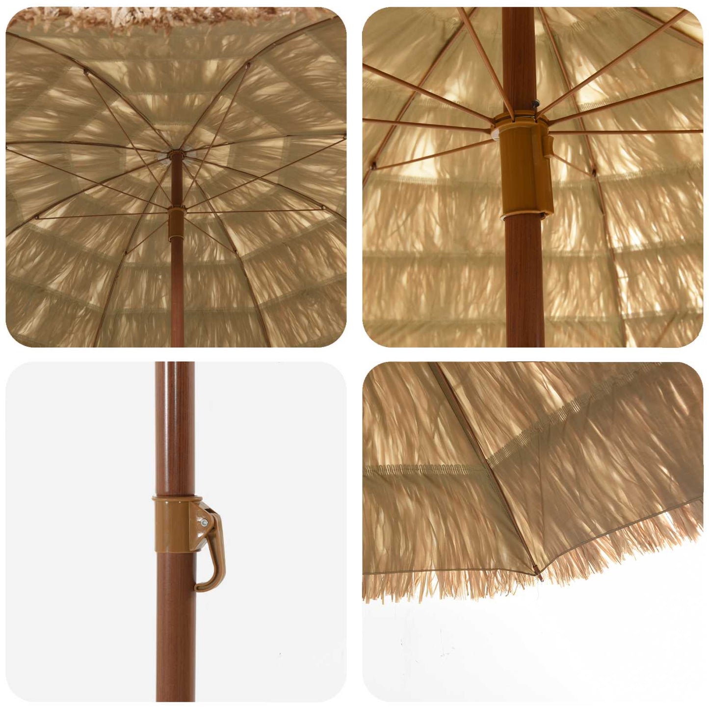 Strandparasol Naturel 255 x 255 x 255 cm Polyester en staal is nu te koop bij PeponiXL, paradijselijk wonen!