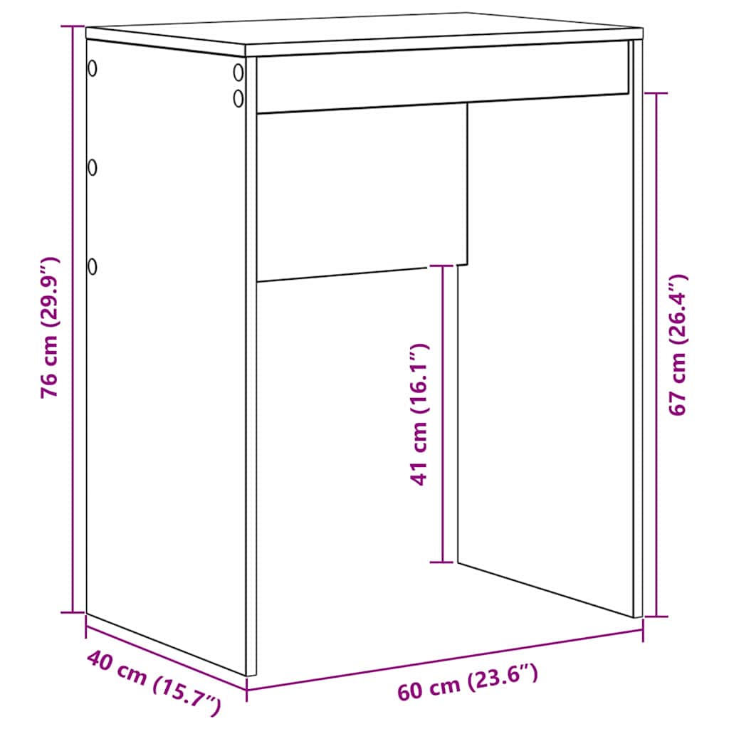Bureau Zwart Eiken 60 x 40 x 76 cm is nu te koop bij PeponiXL, paradijselijk wonen!