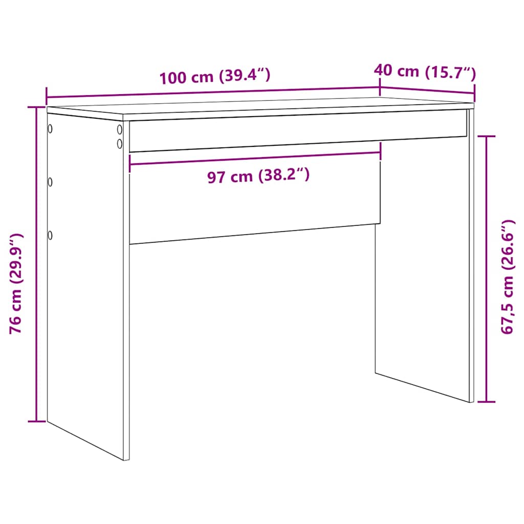 Bureau Gerookt eiken 100 x 40 x 76 cm is nu te koop bij PeponiXL, paradijselijk wonen!
