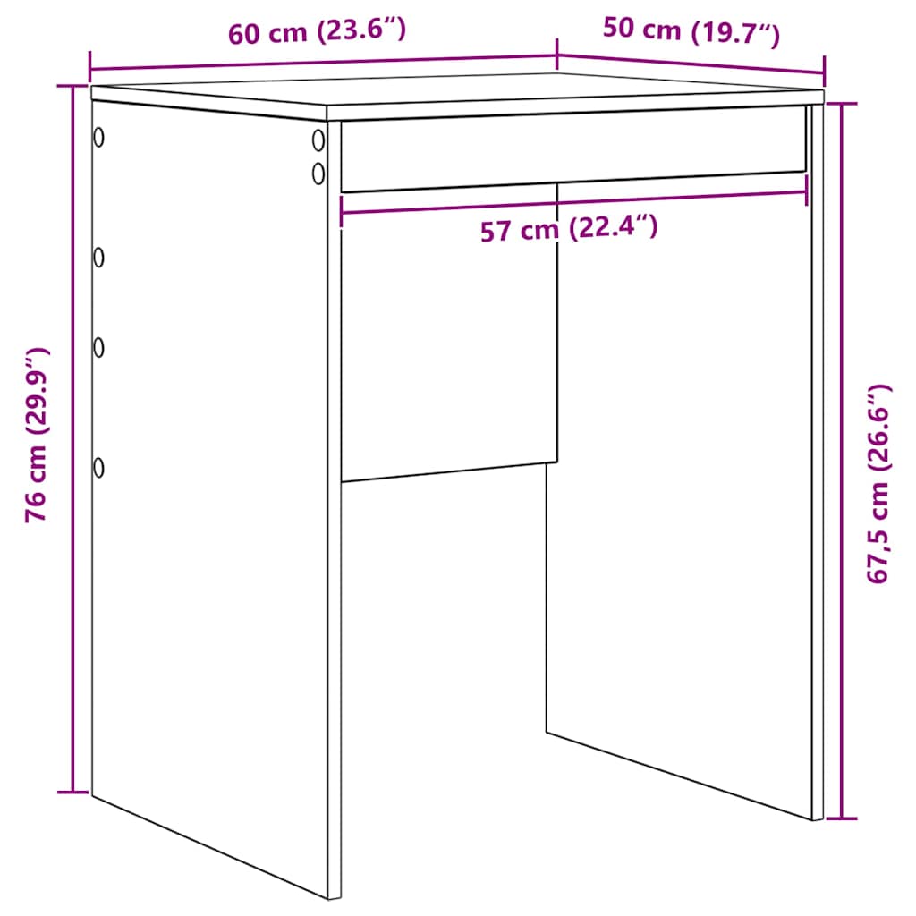 Bureau Wit 60 x 50 x 76 cm is nu te koop bij PeponiXL, paradijselijk wonen!